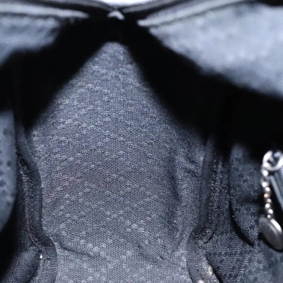 GUCCI Bamboo Hand Bag Nylon Black Silver 000 2014 0580 Auth ti2130 - Picture 6 of 16